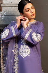 3 Pcs Women's Unstitched Embroidered suit