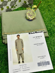 *GulAhmad*: Men’s Unstitched Soft Cotton Plain Suit