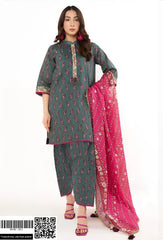 Alkaram 3 Pcs Women's Unstitched Printed Suit