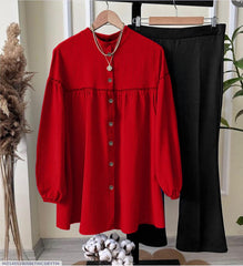 Stylish Women's Stitched Georgette Shirt And Trouser Set - 2 Pcs