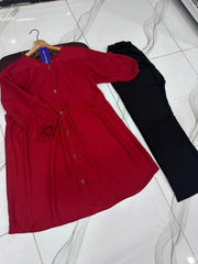 Stylish Women's Stitched Georgette Shirt And Trouser Set - 2 Pcs