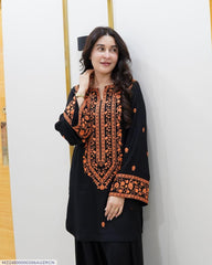 2 Pcs Women's Stitched Embroidered Shirt And Trouser