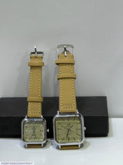 CK ⌚ Plain Leather Strap Couples Watches