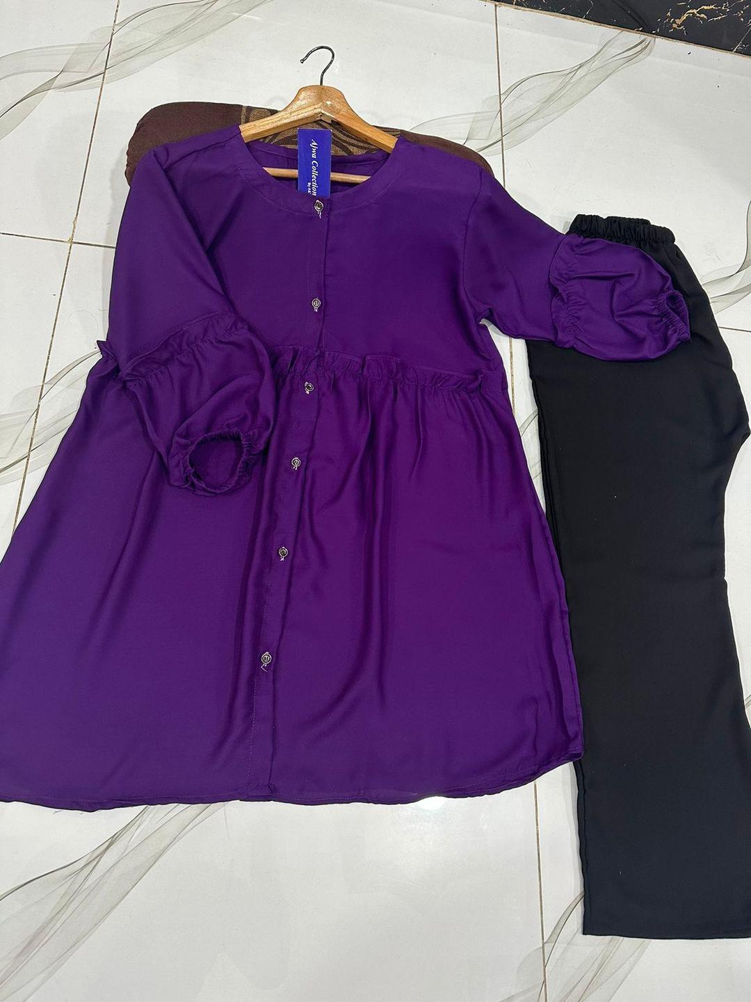 Stylish Women's Stitched Georgette Shirt And Trouser Set - 2 Pcs