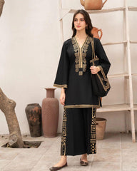 Stylish Embroidered Shirt And Trouser With Bag - 3 Pcs