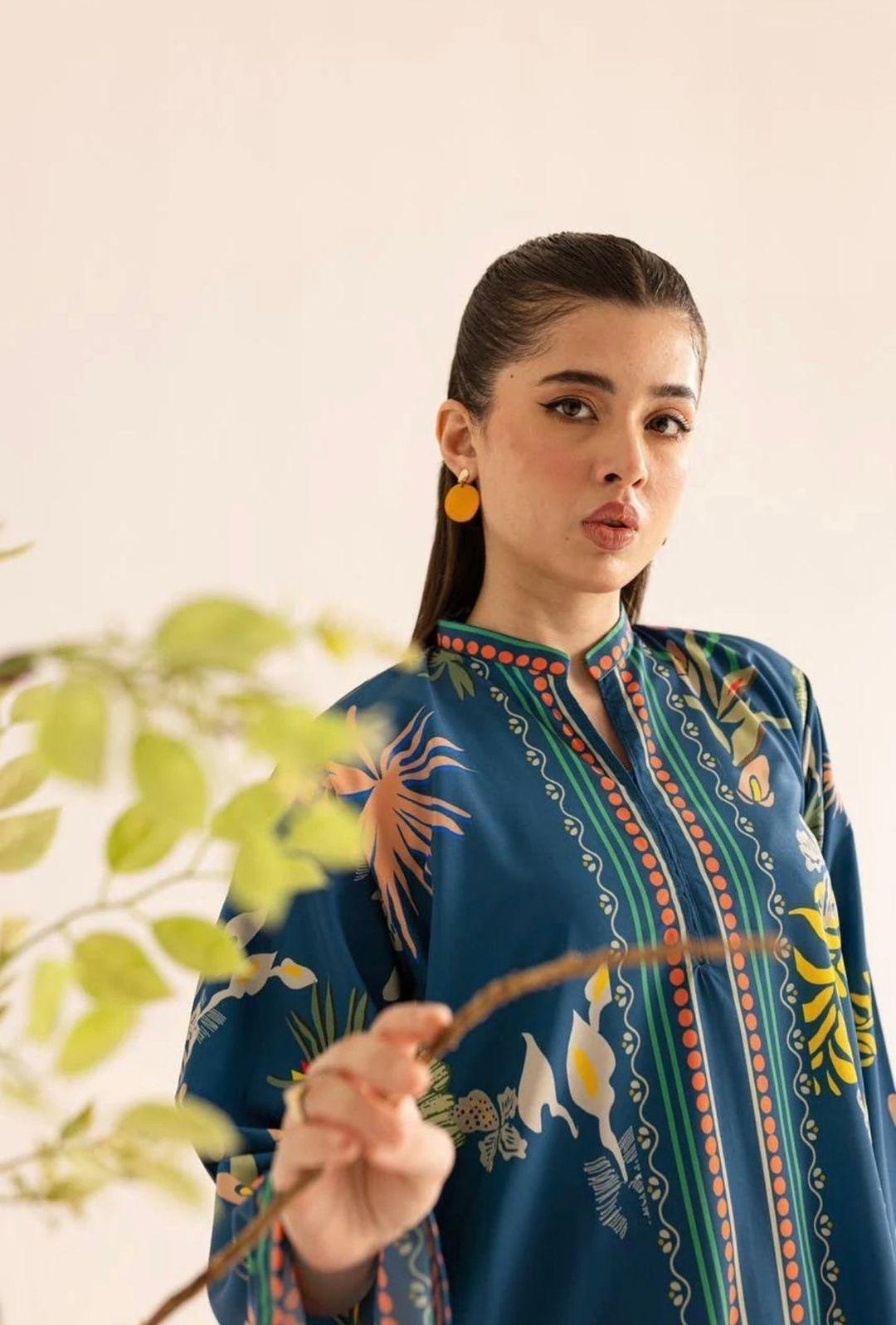 2 Pcs Women's Stitched Swiss Lawn Printed Co-Ord Set
