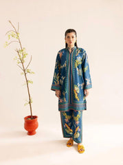 2 Pcs Women's Stitched Swiss Lawn Printed Co-Ord Set
