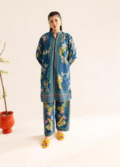 2 Pcs Women's Stitched Swiss Lawn Printed Co-Ord Set